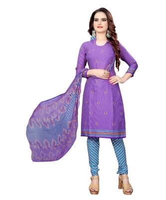 purple synthetic dress-materials 1