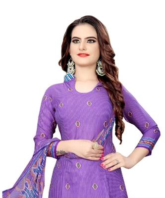 purple synthetic dress-materials 2