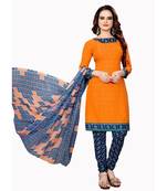 orange synthetic dress-materials