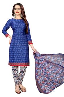 blue synthetic dress-materials