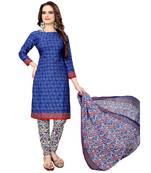 blue synthetic dress-materials