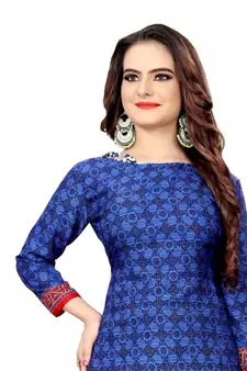 blue synthetic dress-materials