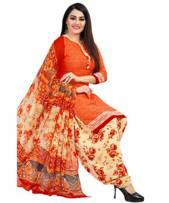 orange cotton dress-materials 1