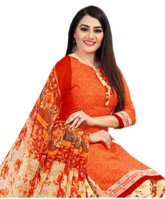 orange cotton dress-materials 2