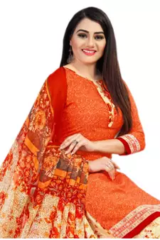 orange cotton dress-materials