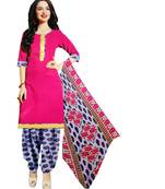 pink cotton dress-materials