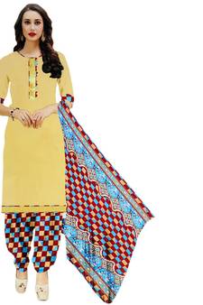 cream cotton dress-materials