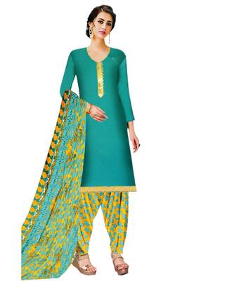 light-green cotton dress-materials 1