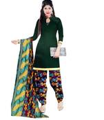 dark-green cotton dress-materials