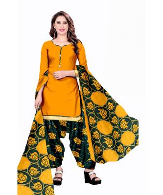 yellow cotton dress-materials 1
