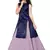 Kids Blue Indo And Lavender Lehenga Choli For Girls 