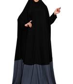 JSDC Plain Umbrella Long Flairs Style Hosiery Lycra Women Abaya Burkha Burqa (Black Grey)