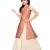 Kids Brown Indo And Cream Lehenga Choli For Girls