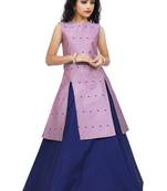 Lavender Indo With Blue Lehenga Choli For Girls