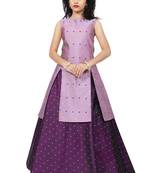 Lavender Indo With Maroon Lehenga For Girls