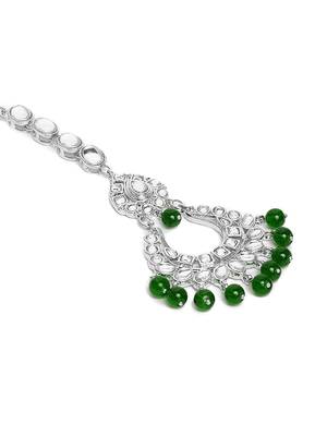  Rhodium Plated Ethnic Indian Traditional Kundan & Pearl Choker Necklace Jewellery Set for Women  3