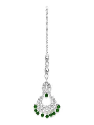  Rhodium Plated Ethnic Indian Traditional Kundan & Pearl Choker Necklace Jewellery Set for Women  5
