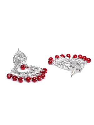 Rhodium Plated Ethnic Indian Traditional Kundan & Pearl Choker Necklace Jewellery Set for Women  4