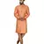 Orange embroidered jaquard kurta-pajama