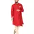 Red embroidered art silk kurta-pajama