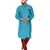 Turquoise embroidered art silk kurta-pajama
