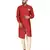 Red embroidered art silk kurta-pajama