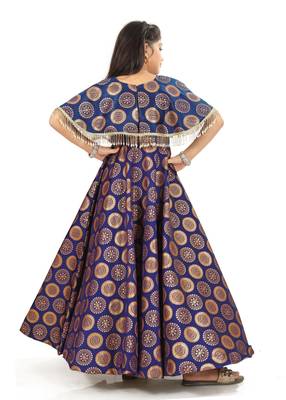 Kids Blue Festival Wear Gown Dress  2