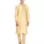 Beige embroidered art silk kurta-pajama