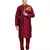 Red embroidered art silk kurta-pajama