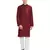 Red embroidered cotton kurta-pajama