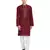 Red embroidered cotton kurta-pajama