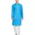 Turquoise embroidered cotton kurta-pajama