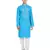 Turquoise embroidered cotton kurta-pajama
