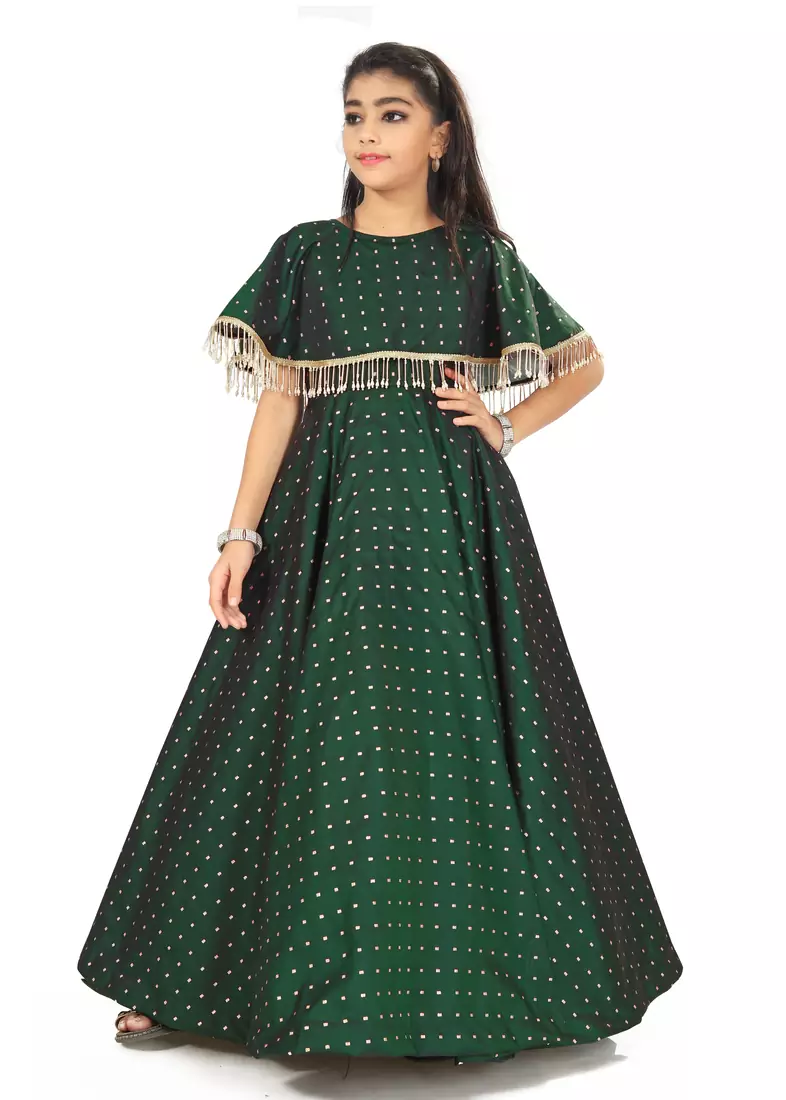 Kids Green Gown For Girls 