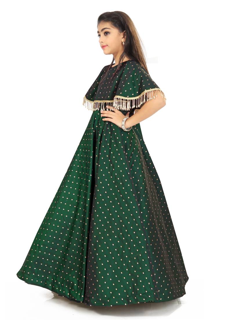 Kids Green Gown For Girls 