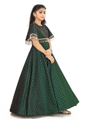 Kids Green Gown For Girls  3