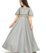 Kids Grey Long Gown For Girls