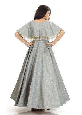 Kids Grey Long Gown For Girls 4