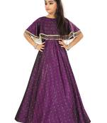 Kids Maroon Long Gown For Girls 