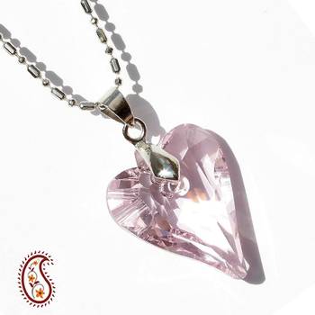 Light Pink Heart Crystal Pendant 1