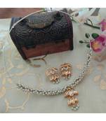 White Pearl Kundan Stone Necklace Set