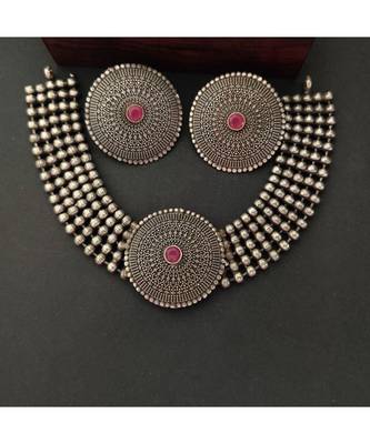 Pink Kundan Stone Choker 1