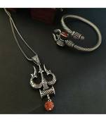 Trishul Pendant Chain Necklace With Trshul Hand Kada