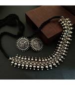 Antique Silver Choker With Stud