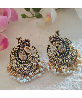 Golden Peacock Earring 1