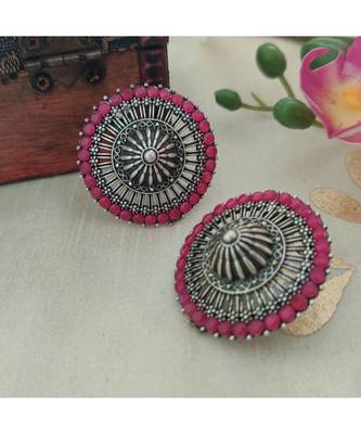 Pink Kundan Stone Stud 1