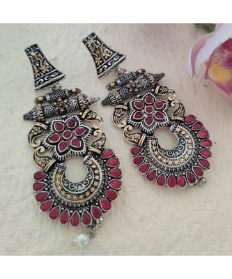 Pink Kundan Stone Earring 1