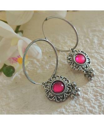 German Silver Bali In Pink Stone 1