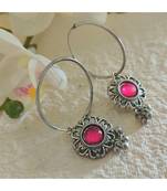 German Silver Bali In Pink Stone