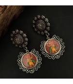 Ganpati Photoframe Dangler In Red Colour